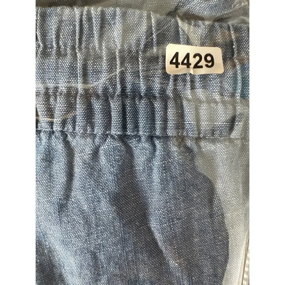 J. Crew Pants Chambray Drawstring Waist Tapered Cotton Med Echo Blue Wash NWT 18